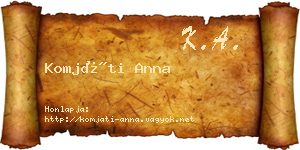 Komjáti Anna névjegykártya