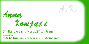 anna komjati business card